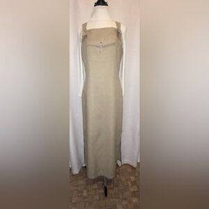 Womens Vintage MC? Collection sand colour side slits maxi Overall dress size 9